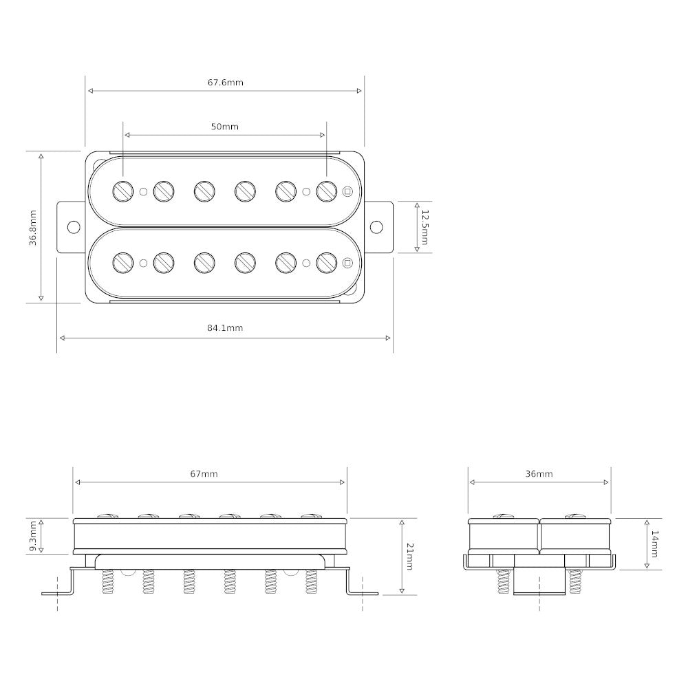 High output humbucker neck pickup