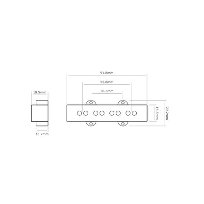 Tapped 4-string Jazz Bass® style neck pickup