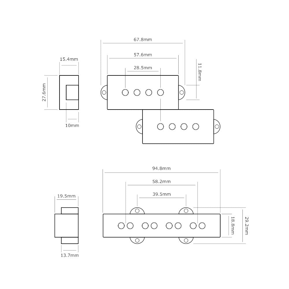 4-string P-Bass® style pickup set