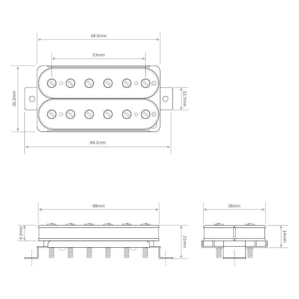 High output humbucker bridge pickup