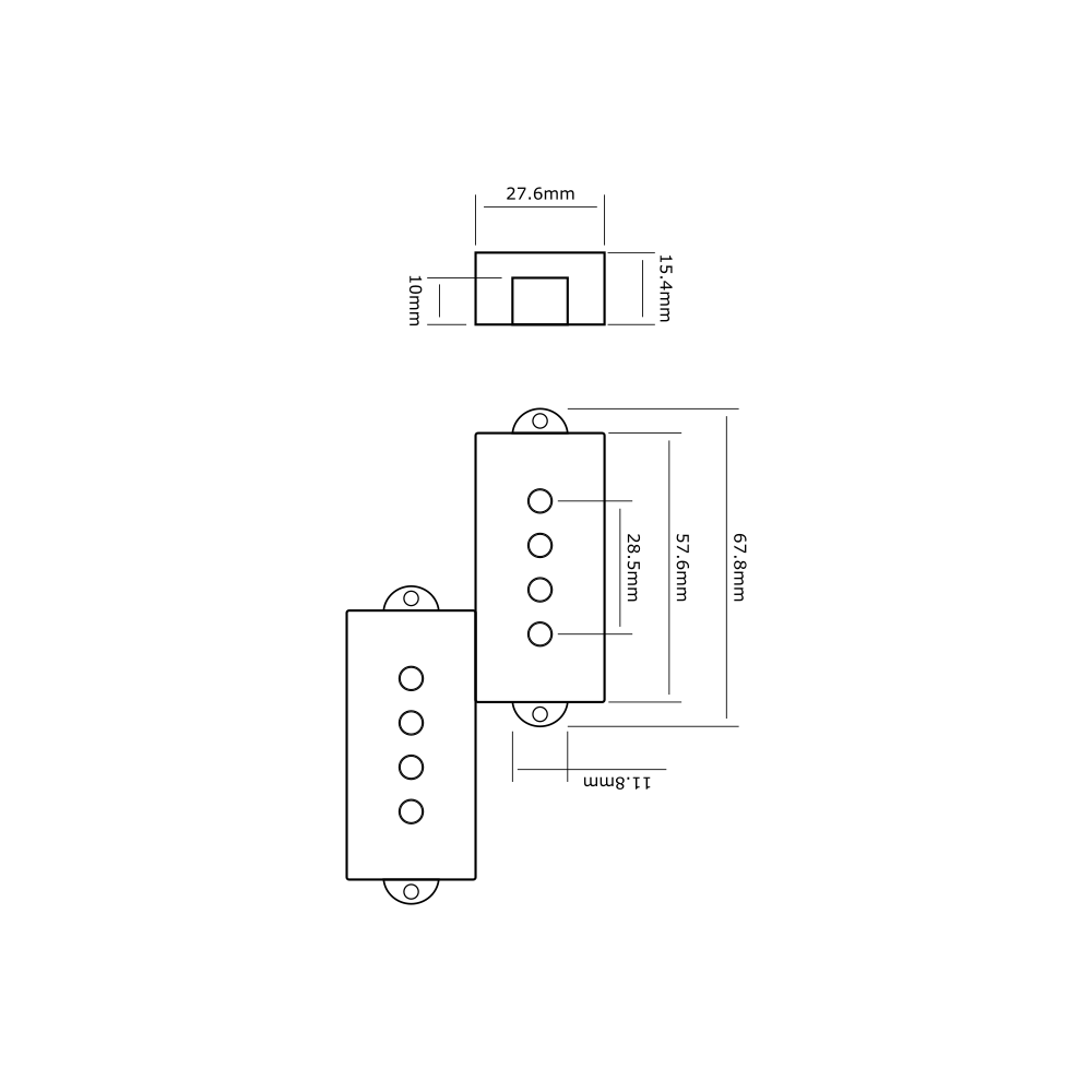 4-string P-Bass® style pickup